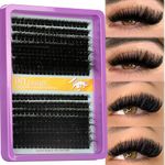C Curl Lash Clusters Extensions Eye Lashes Clusters 100D Fluffy Lash Cluster Wispy 280 Pcs tatti Lashes Individual Clusters Makeup at Home - DIY Eyelash Clusters Extension Kit (9-18MM) Mix