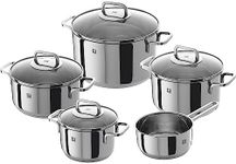 Zwilling 5-piece Pot-Set, with 4 Lids, Suitable for Induction, Stainless Steel, Quadro,60 x 50 x 30 cm, Silver