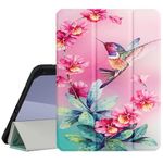 MonsDirect for 2021 iPad Mini 6th Generation Case 8.3-inch - [Pencil Holder] Case for iPad Mini 6 Support Touch ID & iPencil Charging, Magnetic Auto Wake Sleep Case with Clear Back Shell, Hummingbird