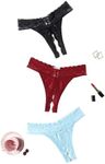 Avidlove Lace Cheeky Underwear for Women Comfortable Thong Panties Low Rise Hipster Panty Pack