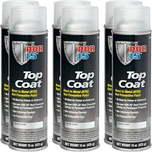POR-15 6 PK, Safety Clear Gloss, Top Coat Automotive Spray Paint, 90 oz (Pack of 6)