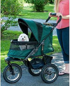 Pet Gear No-Zip Jogger Pet Stroller for Cats/Dogs, Zipperless Entry, Airless Tires, Easy One-Hand Fold, Cup Holder + Storage Basket