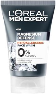 L'Oréal Men Expert Sensitive Skin Face Wash, Magnesium Defence, Men's Facial Cleanser, With Magnesium Mineral And Hyaluronic Acid, 100ml