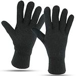 Winter Gloves For Men: Mens Cold Weather Snow Glove: Men’s Knit Thinsulate Thermal Insulation Black