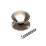 Merriway BH00783 25mm Victorian Style Cupboard Door/Drawer Knob - Satin Nickel (Pack of 2)