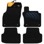 FSW - Fits Volkswagen Golf MK7 2013-2019 - Tailored Mats - Black Carpet - PVC Cushioned Heel Pad - Anti Slip Mat - Non Slip Car Floor Mat, Granulated Backing - 4 Pc Floor Mat - 4 Clips