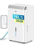 Dreo 16L/day Smart WiFi Dehumidifier Low Energy, 35dB Quiet Dehumidifiers for Home, Humidity Sensor & Display, Auto Mode, 3 Speed, Humidity Control, Laundry Drying, 24H Timer, Work with Alexa