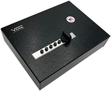V-Line Compact Keyless Gun Safe, CA DOJ Certified Portable Quick Access Pistol Safe for a Handgun and Ammo. Mechanical Lock. Great for Single Handgun When Traveling.
