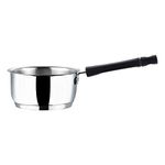 Vinod Tivoli Heavy Guage Stainless Steel Saucepan - 1.1 Litre (14cm) | SAS Bottom | 2 Layer Extra Thick Aluminum Core | Induction and Gas Base | Bakelite Handle - 2 Year Warranty