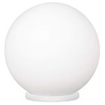 White Opal Glass Globe Shade Modern Table Desk Lamp Light | 20cm Diameter | 1 x ES E27 Lamp Bulb Required (Not Included) | 240 Volts