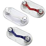 Readerest Magnetic Eyeglass Holders, Made in USA, 3 Pack (Red w/Crystals, White w/Crystals, & Blue w/Crystals)