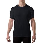 The Thompson Tee Men's Sweatproof Undershirt | Cotton Crew Neck T-Shirt with Underarm Sweat Pads | Original Fit | Aluminum-Free Alternative | Black | X-Large