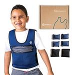 Harkla Weighted Vest for Kids - Neoprene Compression Vest - Ages 5 to 9 - Adjustable Kids Weighted Vest with 2lb weight - Breathable and Washable Compression Vest - Medium