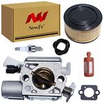 NewJ's Carburetor with Air Filter Fuel Line Filter Kit Fit for Stihl MS251 MS251C Chainsaw Parts Replace 1143 120 0617 C1Q-S233