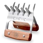 Grill Sergeant Metal Meat Claws, BBQ Pork Shredder, Forever Guarantee, Walnut Wood Handles, Patented, 304 Stainless Steel Forks, Large Rivets, Best for Shredding, Pulling, Lifting, Serving, Chicken