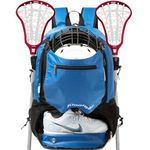 Kioqiear Lacrosse Bag, Large Sports Lacrosse Backpack Bag for All Lacrosse or Field Hockey Equipment - Two Stick Holders and Separate Cleats Shoe Compartment. (Blue)