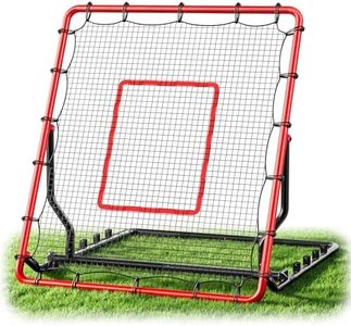 MoKo Baseball Rebounder Net, 4x4.5FT Pitch Back Trainer with 5 Adjustable Angles, Foldable Rebound Net for Baseball, Softball Volleyball, Practice Ground Balls, Line Drives & Fly Balls