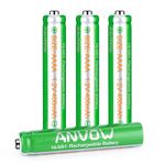 ANVOW AAAA Batteries, ANVOW Rechargeable AAAA Batteries for Surface Pen, Rechargeable AAAA Battery for Active Stylus, Ni-MH 1.2V 400mAh with Storage Box (4-Pack)