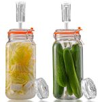SwiftSlot 2L Fermentation Jars with Weights & Air Lock, Fermenting Kit for Sauerkraut, Kimchi, Kombucha and Pickles, 2 Pack