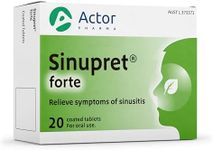 Sinupret Forte 20 Coated Tablets - Clinically Proven Colds, Flu and Sinusitis Treatment - Relieve Blocked/Stuffy Nose, Facial Pain and Post-nasal Drip - for 12 Years and Older