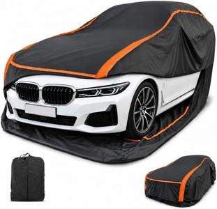 Patented Fully Enclosed Car Cover Waterproof All Weather 2-in-1 for Audi A8/S8,BMW 7 Series,Dodge Charger 1971-1978 Automobiles Universal Fit Sedan/Coupe Length 209-218 Inch Exterior Covers 6-Layer