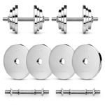 LEEWAY Metal Adjustable Dumbbell Set for Home Gym | 50kg (2.5kgX4+5kgX8)| Steel Dumbbell Set | Chrome Plates for Iron Dumble Rods 28 mm & Spin Lock | Compact for Strength Training Workout Dumbell
