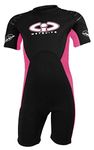 TWF Childs 3mm CIC Titanium Shortie wetsuit (Black/Pink, Age 5-6)