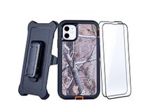 WallSkiN Case for iPhone 11 (6.1") with 2 Screen Protectors | Heavy Duty Full Body Military Grade Drop Protection Carrying Cover Holder | Holster for Men Belt with Clip Stand – Camouflage