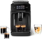 Philips 1200 Series Fully Automatic Espresso Machine, Classic Milk Frother, 2 Coffee Varieties, Intuitive Touch Display, 100% Ceramic Grinder, AquaClean Filter, Aroma Seal, Black (EP1220/04)