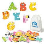 Coogam Magnetic Letters 26Pcs Jumbo ABC Alphabet Colorful Animal Shape Large Uppercase Fridge Magnets Educational Toy Set Learning Spelling Games for Kids 3 4 5 Years Old