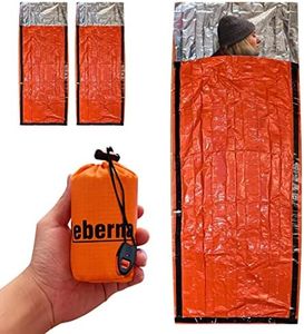 Emergency Survival Sleeping Bag | Portable Emergency Blanket Survival Gear Emergency Bivvy Sack Thermal Sleeping Bag Camping, 2 Pack