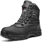 NORTIV 8 Men's Insulated Waterproof Construction Rubber Sole Winter Snow Ski Boots 160443MW BLACK Size 10.5 Wide