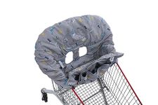 Shopping Trolley Cover - Trolley Cart Seat Cover for Baby or Toddler - 2-in-1 Shopping Cart Cover - Includes Carry Bag - Machine Washable (Grey)