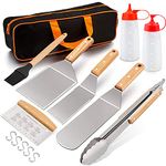 Leonyo Griddle Burger Spatula 14PCS, Professional Stainless Steel Grill Metal Turner Spatula, Heavy Duty Hamburger Turner, Teppanyaki Pancake Burger Flipper for Flat Top Cast Iron BBQ Hibachi Cooking
