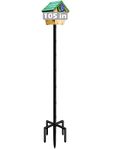 Mokeyder 105 Inch Bird House Pole Mount Kit, Adjustable Heavy Duty Bird Feeder Pole for Outdoors, Universal Mounting Post Set with 5-Prong Base, Black, 1 Pack