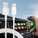 iPhone 15 USB to USB C Cable Carplay[Apple MFI Certified] 5 Ft Carplay Cable Car Charger Cord for iPhone 15 15 Pro Max 15 Plus, iPad 10th Gen, iPad Air 5th/ 4th Gen,Mini 6th Gen (White)