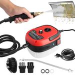 Steam Cleaners, 2500W Handheld Steam Cleaner, Handheld High Temp Portable Steamer Cleaning Machine with 3 Brush Heads, Steamer for Cleaning Grout Tile Car Living Room Kitchen Bathroom (Red)