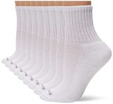 No nonsense womens Soft & Breathable Cushioned Mini Crew Socks, White - 9 Pair Pack, One Size