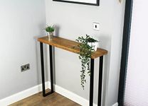 Rustic Console Table | 22.5cm Deep Handcrafted Home Side Table | Industrial style Wooden Table with Metal Legs | Hallway | Entryway | Home Decor