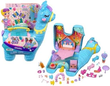 Polly Pocket Pajama Party Llama Party Large Compact, 25+ Surprises (Includes 2 Micro Dolls), Outdoor Glamping/Sleepover Theme, Pop & Swap Feature, Ages 4 & Up