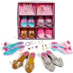 Princess Dress Up Pretend Play Shoes Set, Jewelry Boutique, Fashion Princess Toys Accessories for Little Girls Dress Up Costumes for Play Gift Set, for Ages 3 and up