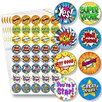 200 Reward Stickers for Children - Premium Well Done Stickers For Teachers, 25mm Stickers For Children School Good Behaviour, 8 Design Teacher Stickers For Good Work, Praise Stickers By Innoveem