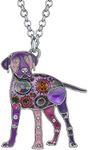 DUOWEI Labrador Dog Pendant Necklace Enamel Labrador Jewelry Gifts for Women (Purple)