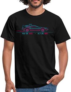 Spreadshirt Retour vers Le Futur Données Voyage dans Le Temps T-Shirt Homme, M, Noir