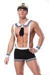 Adult Men Sexy Sailor Costume Hot Erotic Sexy Slim Fit White Seaman Uniform Carnival Festival Halloween Male Costumes