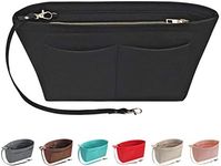 Soyizom Purse Organizer Insert Felt Purse Insert Bag Organizers Multi Pockets Tote Bag in Bag for Women,Black-L