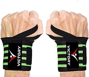 VICTORY Gym Gloves for Men & Women, Cotton Weight Lifting Gloves for Gym Workout, Training and Exercise with Pullers, Sport Glove, Fitness Wrist Support Sports Straps - Green