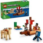 LEGO® Minecraft® The Pirate Ship Voyage 21259 Boat Playset for Kids with Squid, Camel and Pirates,Role-Play Action Building Toy,Toy for Boys and Girls Aged 8 and Over