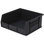 Akro-Mils 30235 AkroBins Plastic Hanging Stackable Storage Organizer Bin, 11-Inch x 11-Inch x 5-Inch, Black (6-Pack)