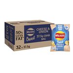 Walkers Baked Cheese and Onion Potato Crisps Box 50 Percent Less Fat Suitable for Vegetarians 37.5 g (Case of 32 Bags)